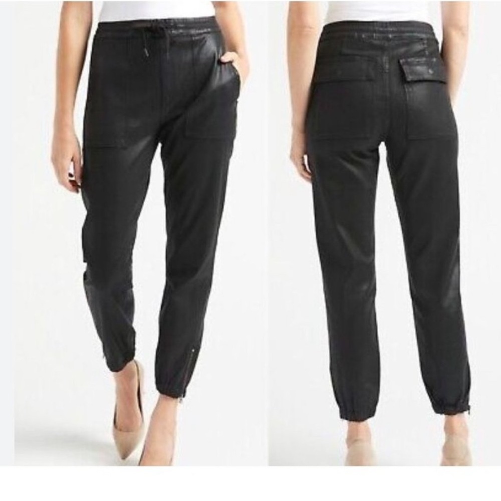 HUDSON jeans black coated jogger pants size M